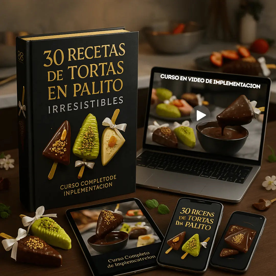 🍰 30 Recetas de Tortas en Palito Irresistibles + Curso en Video de Implementacion +3 Bonus